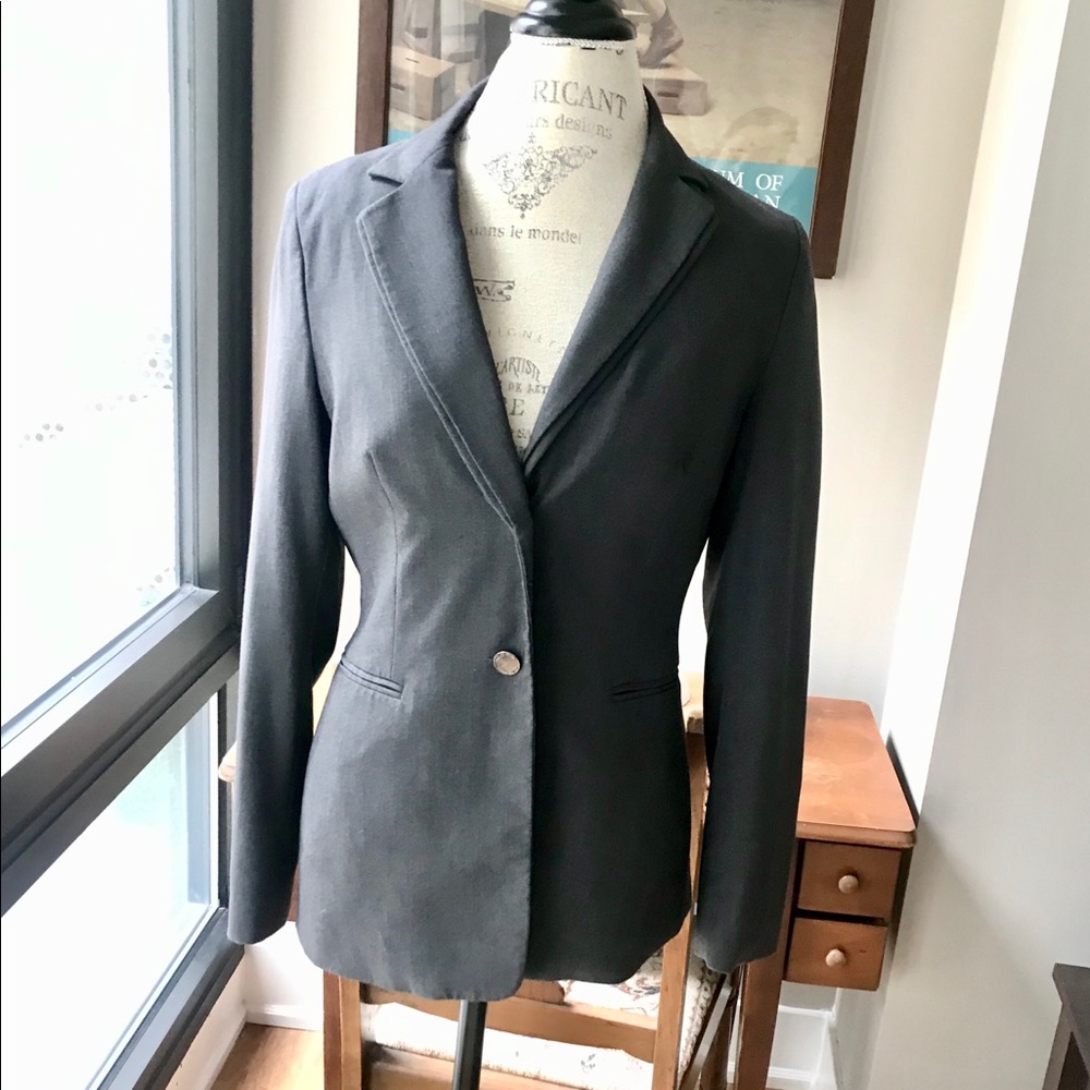 Calvin Klein Stretch Dark Gray Jacket Blazer Sz 8